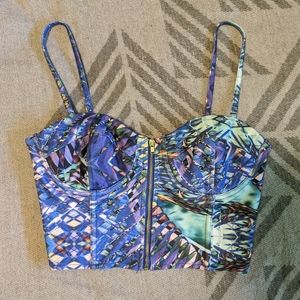 Zipper Bustier Crop Top